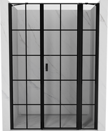 Mexen Mist ușă de duș batantă dreapta 140 cm, grilaj negru, negru - 8A4-140-001-70-77-P