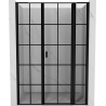 Mexen Mist L ușă de duș pivotantă dreapta 140 cm, grilaj negru, negru - 8A4L-140-001-70-77-P
