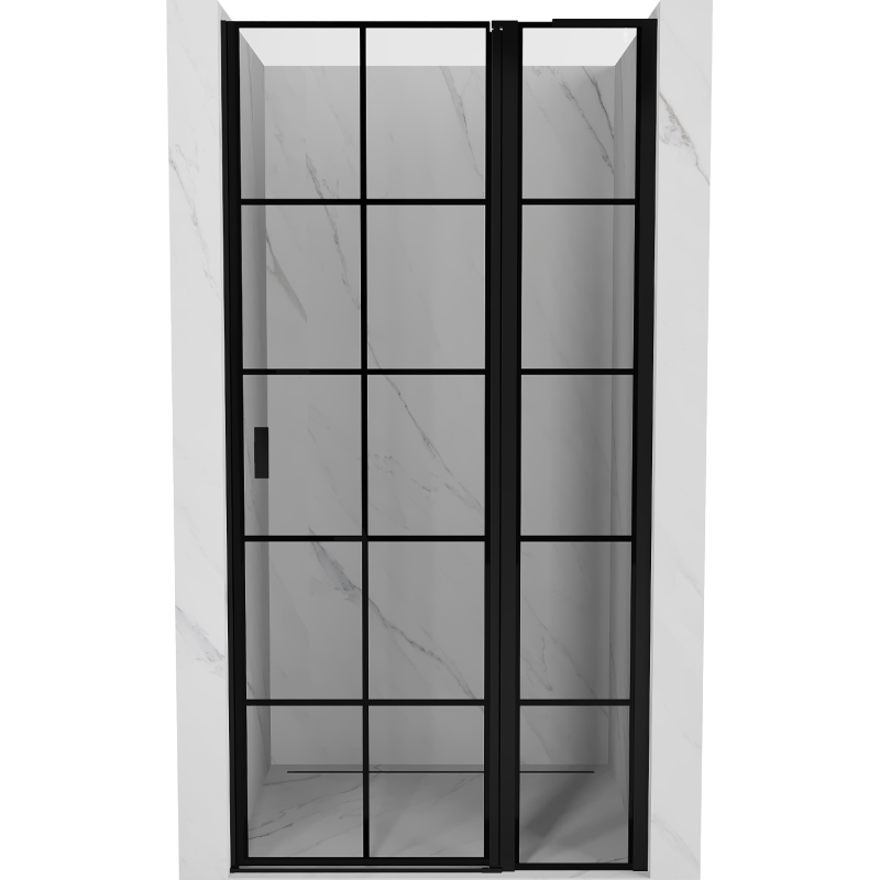 Mexen Mist L ușă de duș batantă dreapta 105 cm, grilaj negru, negru - 8A4L-105-000-70-77-P