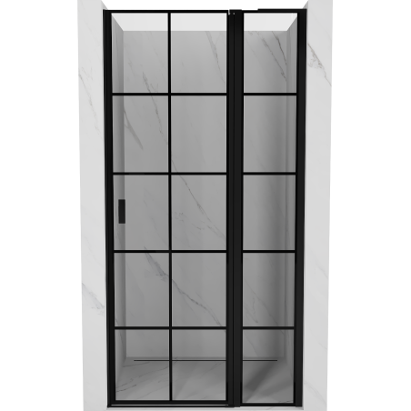 Mexen Mist L ușile de duș batante dreapta 105 cm, grilaj negru, negru - 8A4L-105-000-70-77-P