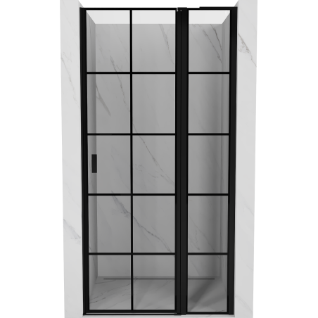 Mexen Mist L ușile de duș rabatabile dreapta 115 cm, grilaj negru, negru - 8A4L-115-000-70-77-P