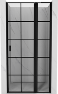 Mexen Mist L ușă de duș rabatabilă dreaptă 120 cm, grilaj negru, negru - 8A4L-120-000-70-77-P