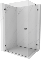 Mexen Lunar-B cabină de duș pivotantă stânga 90 x 80 cm, transparent, gri armă periat - 832-090-080-66-00-L