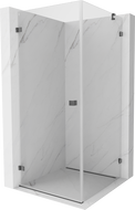 Mexen Lunar-B cabină de duș swing stânga 90 x 90 cm, transparent, gri metalic periat - 832-090-090-66-00-L
