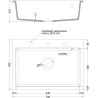 Mexen Elix gránit mosogató 1-medencés 700 x 500 mm, fekete/arany metál, krómozott szifon - 6526701005-75