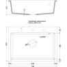 Mexen Elix chiuvetă de bucătărie din granit cu 1 compartiment 700 x 500 mm, alb, sifon auriu - 6526701005-20-G
