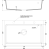 Mexen Elix chiuvetă de bucătărie din granit cu 1 compartiment 800 x 500 mm, negru, sifon auriu - 6527801005-77-G
