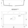 Mexen Elix chiuvetă de bucătărie din granit cu 1 compartiment 800 x 500 mm, negru, sifon auriu - 6527801005-77-B