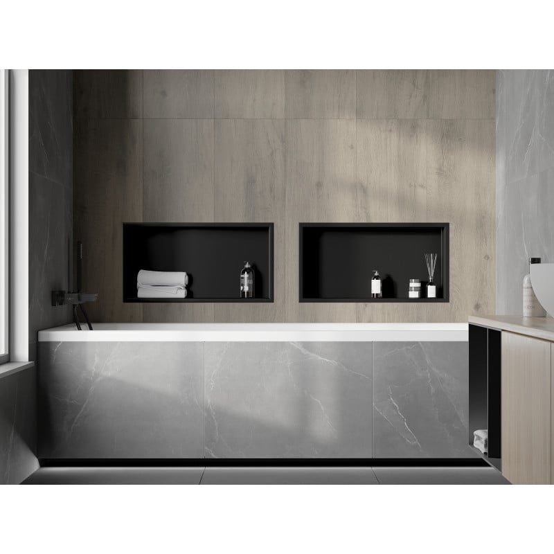 Mexen X-Wall-R beépíthető polc peremmel 60 x 30 cm, fekete - 1970603010