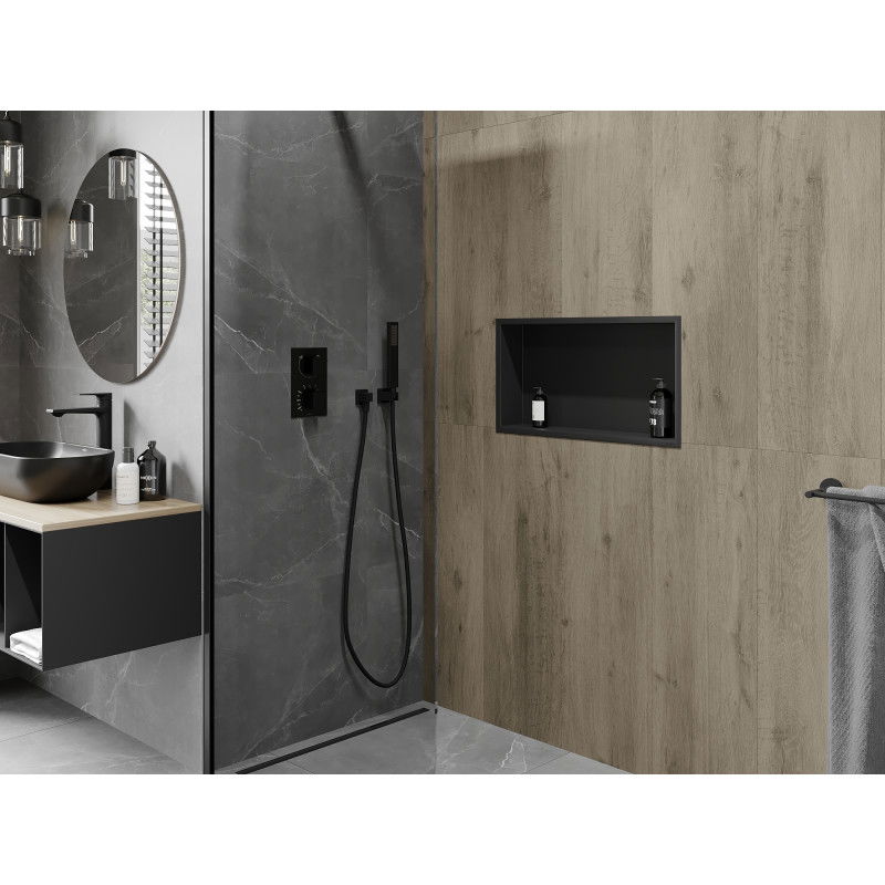 Mexen X-Wall-R poliță de nișă cu flanșă 60 x 30 cm, neagră - 1970603010