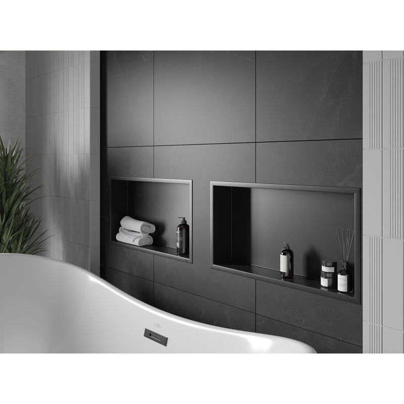 Mexen X-Wall-R poliță de nișă cu flanșă 60 x 30 cm, neagră - 1970603010