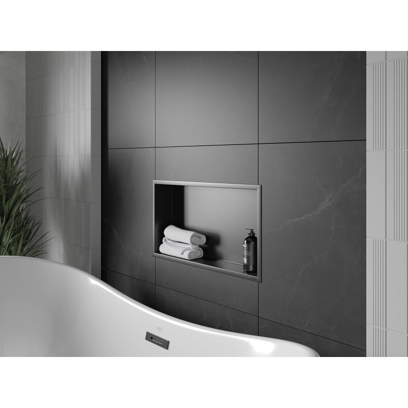 Mexen X-Wall-R poliță de nișă cu flanșă 60 x 30 cm, neagră - 1970603010