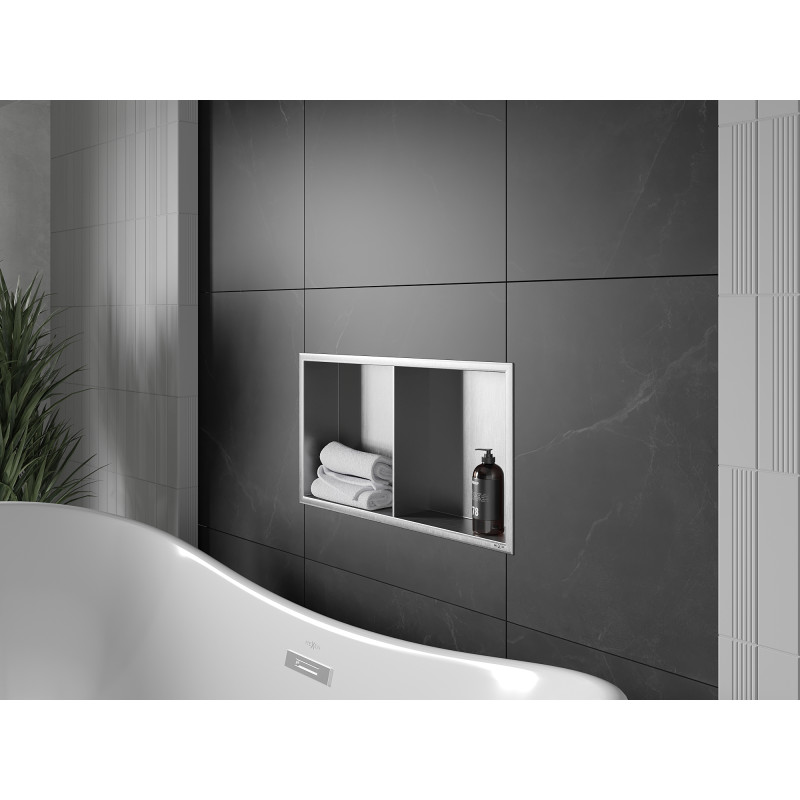 Mexen X-Wall-R raft de nișă cu guler și raft 60 x 30 cm, inox - 1910603010S