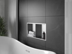 Mexen X-Wall-R fülkes polc peremmel és polccal, 60 x 30 cm, inox - 1910603010S