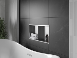 Mexen X-Wall-R fürdőszoba süllyesztett polc kerettel és polccal 60 x 30 cm, inox - 1910603010S