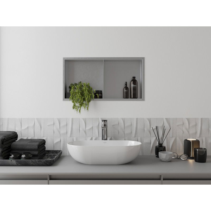 Mexen X-Wall-R raft încastrat cu flanșă și raft 60 x 30 cm, inox - 1910603010S