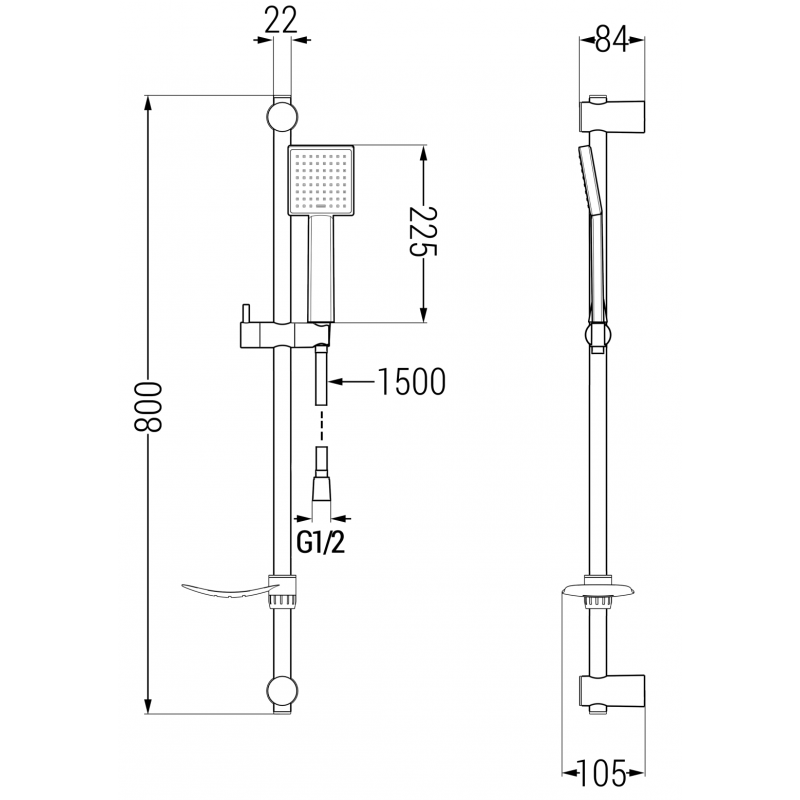 Mexen DF45 set duș glisant, auriu - 785454582-50