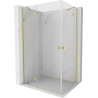 Mexen Mist-H Duo nyitható zuhanykabin bal 80 x 75 cm, átlátszó, arany kefélt - 8A5-080L-075P-50-00 - 8A5-080L-075P-55-00