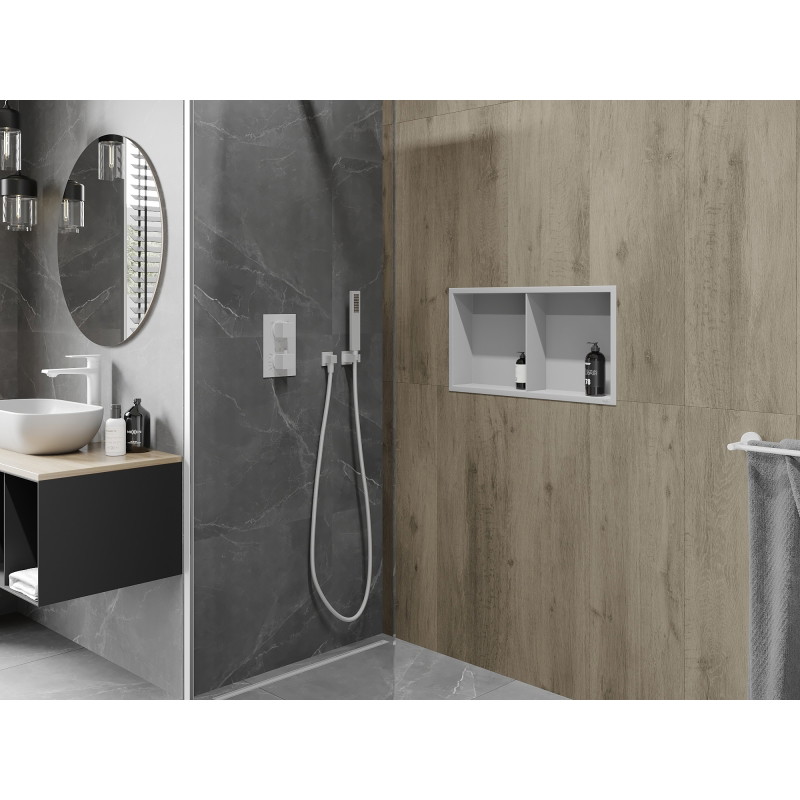 Mexen X-Wall-R raft de nișă cu flanșă și raft 60 x 30 cm, alb - 1920603010S