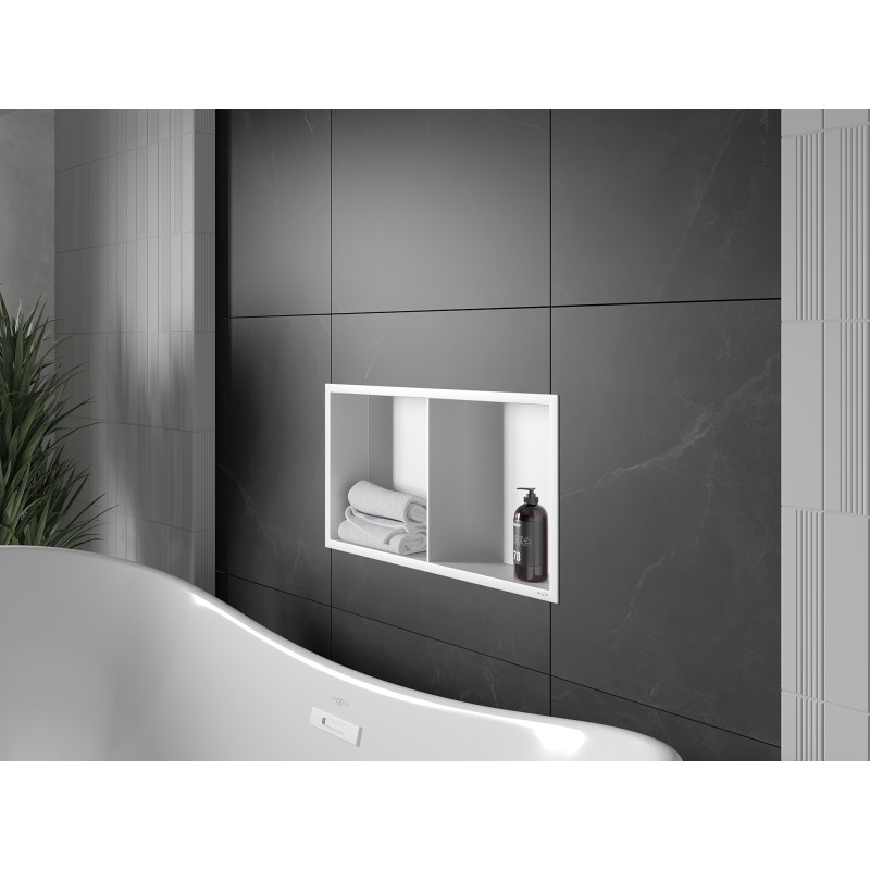 Mexen X-Wall-R fülkés polc peremmel és polccal 60 x 30 cm, fehér - 1920603010S