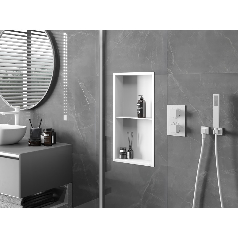 Mexen X-Wall-R fülkés polc peremmel és polccal 60 x 30 cm, fehér - 1920603010S