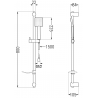 Mexen DF45 set de duș glisant, negru - 785454582-70