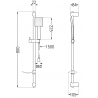 Mexen DF45 set duș glisant, negru - 785454582-70