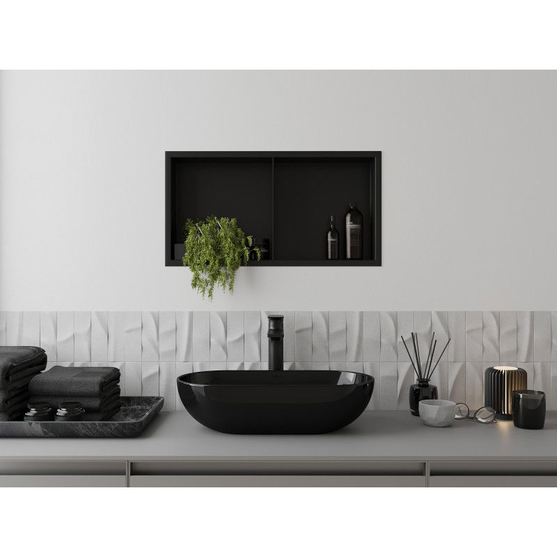 Mexen X-Wall-R poliță încastrată cu flanșă și poliță 60 x 30 cm, neagră - 1970603010S