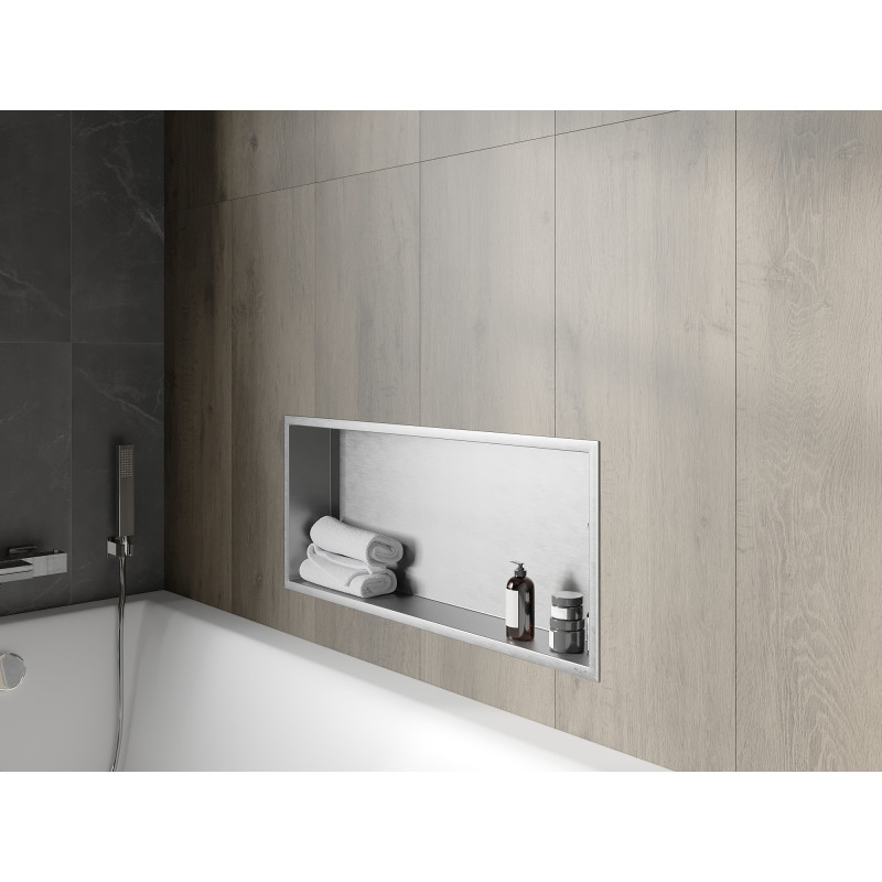 Mexen X-Wall-R raft nișă cu flanșă 75 x 30 cm, inox - 1910753010