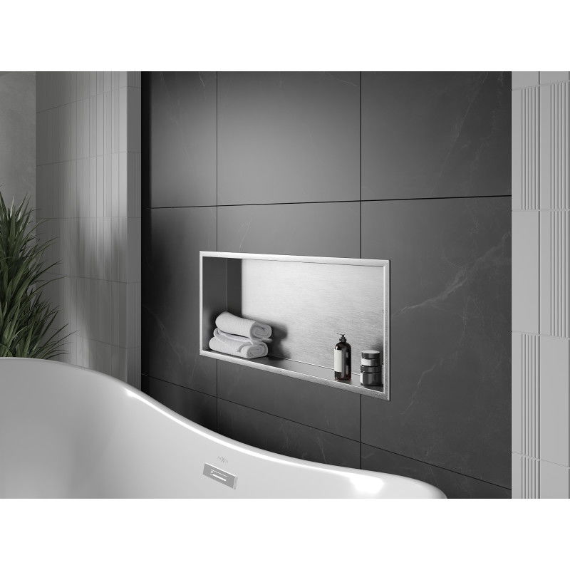 Mexen X-Wall-R fali polc szegéllyel 75 x 30 cm, inox - 1910753010