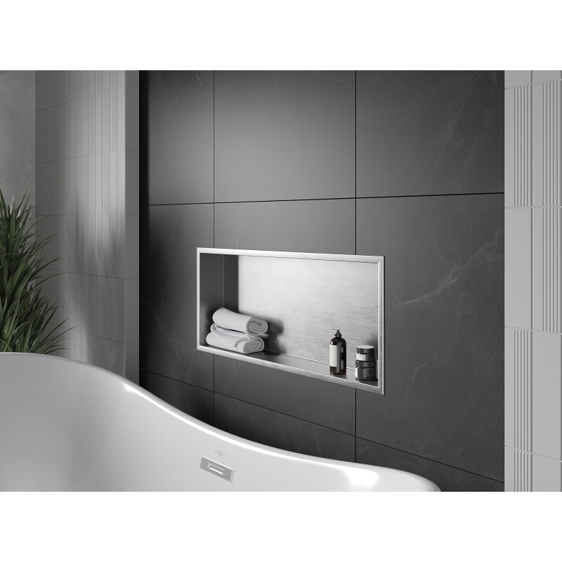 Mexen X-Wall-R raft de nișă cu flanșă 75 x 30 cm, inox - 1910753010