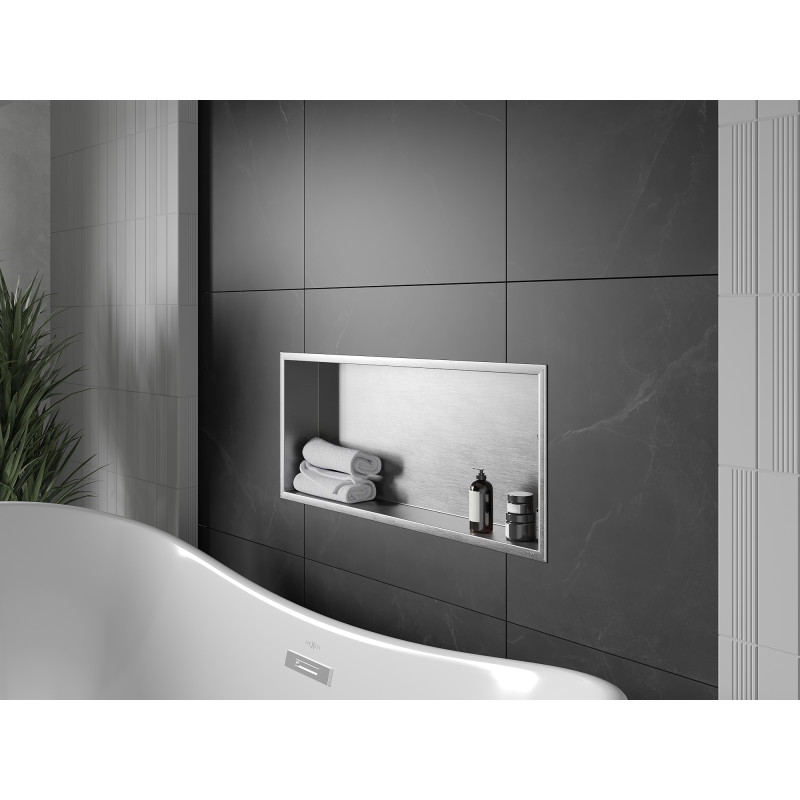Mexen X-Wall-R raft nișă cu flanșă 75 x 30 cm, inox - 1910753010
