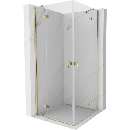 Mexen Mist H Duo cabină de duș batantă 115 x 115 cm, transparent, auriu - 8A5-115L-115P-50-00