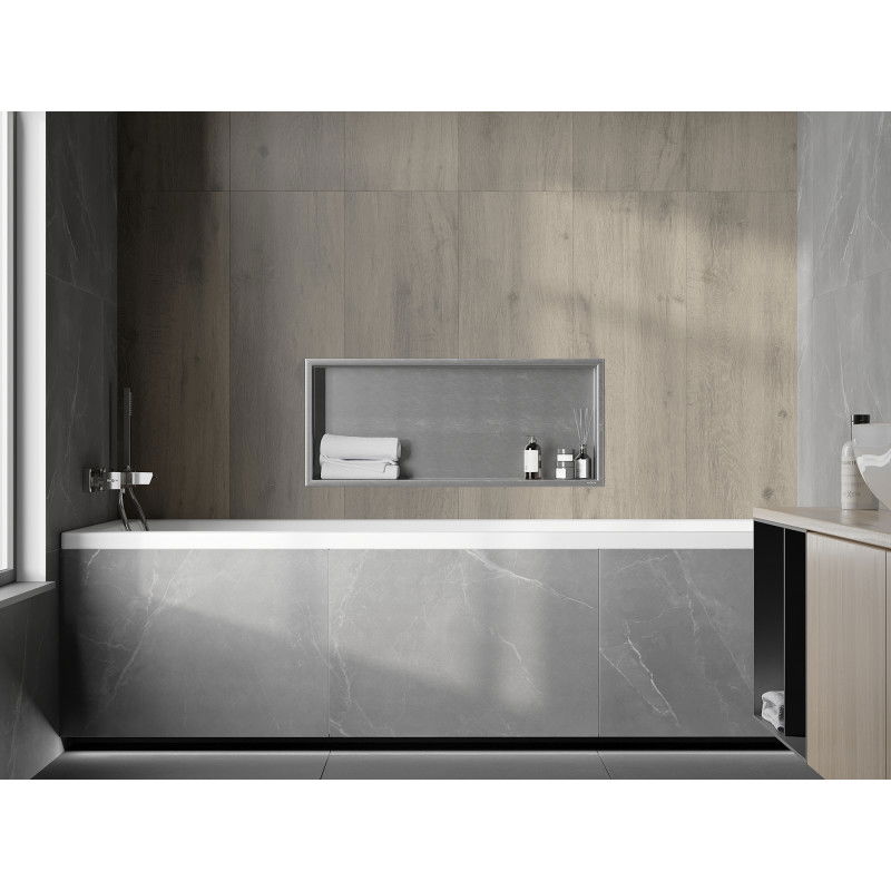 Mexen X-Wall-R raft de perete cu flanșă 75 x 30 cm, inox - 1910753010