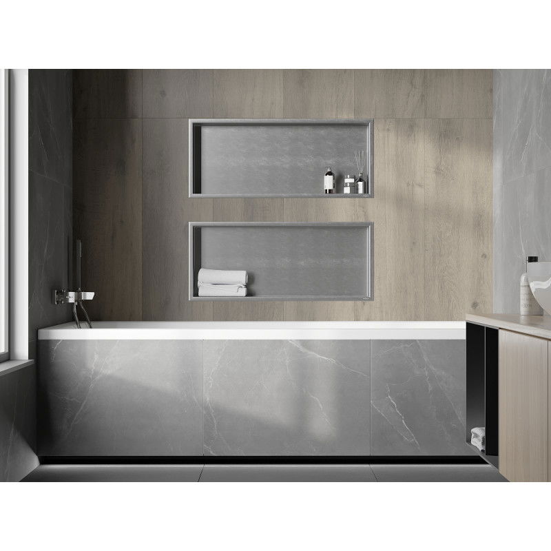 Mexen X-Wall-R raft de perete cu flanșă 75 x 30 cm, inox - 1910753010