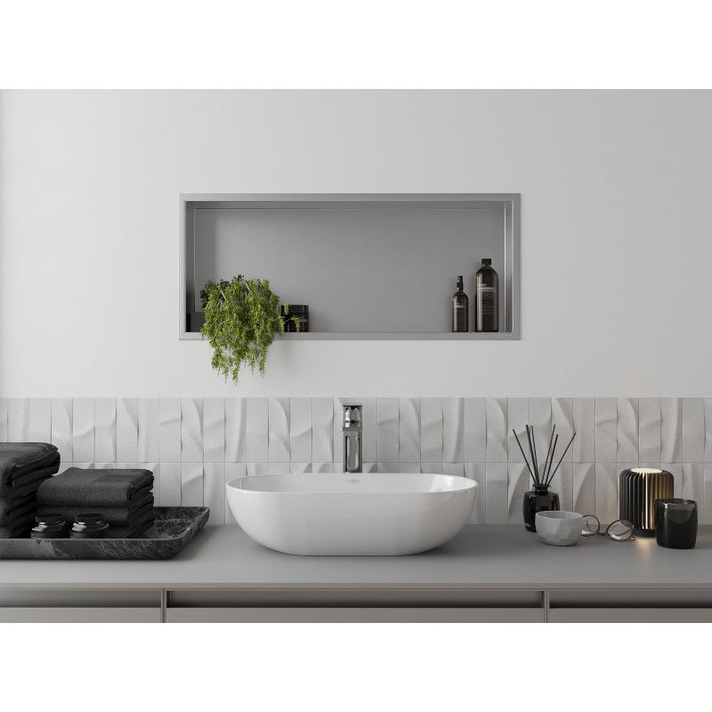 Mexen X-Wall-R fali polc szegéllyel 75 x 30 cm, inox - 1910753010