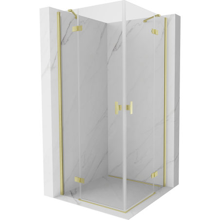 Cabina de duș cu uși batante Mexen Mist H Duo 110 x 110 cm, transparent, auriu periat - 8A5-110L-110P-55-00