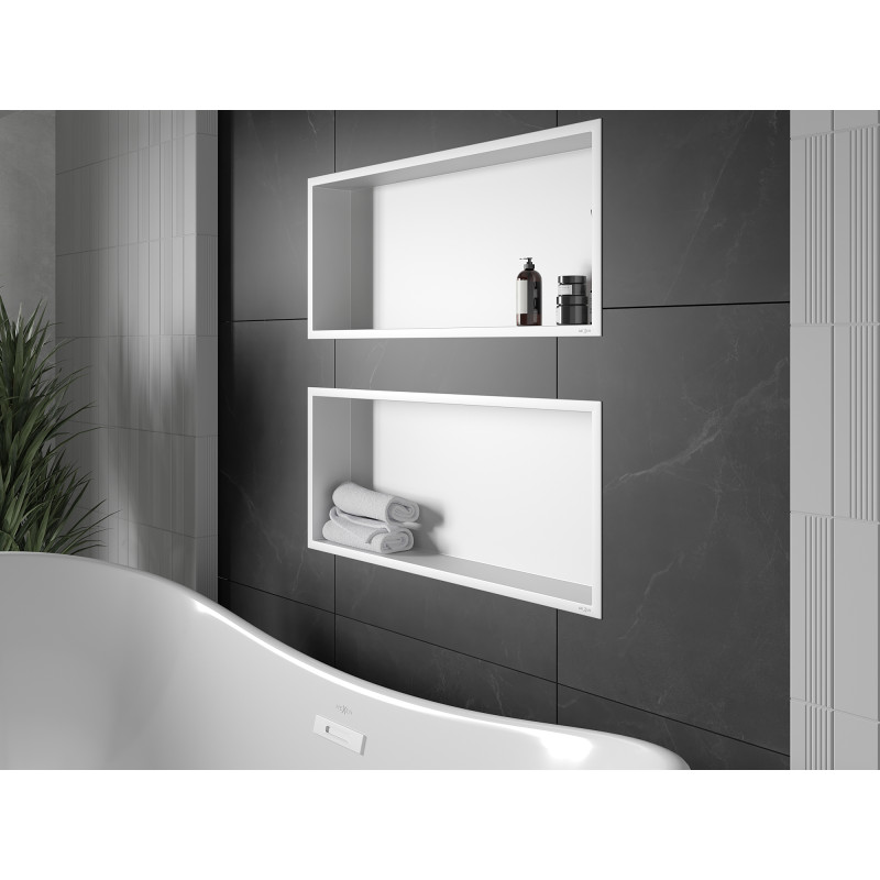 Mexen X-Wall-R raft încastrat cu flanșă 75 x 30 cm, alb - 1920753010