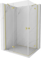 Mexen Mist H Duo cabină de duș articulată 80 x 120 cm, transparentă, aurie periată - 8A5-080L-120P-55-00