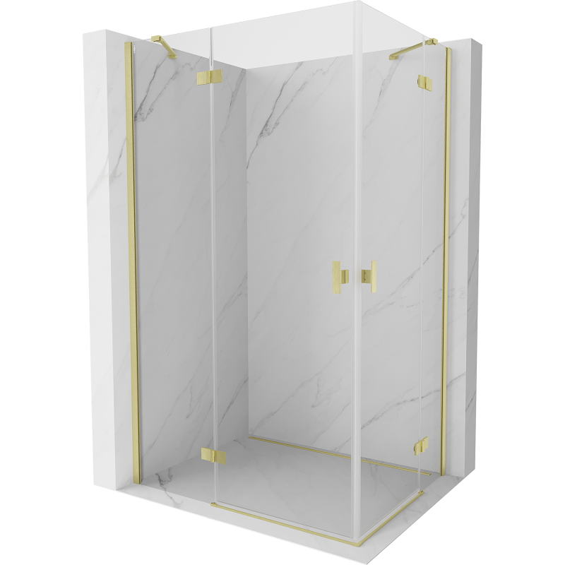 Mexen Mist H Duo cabină de duș pivotantă 105 x 120 cm, transparentă, aurie șlefuită - 8A5-105L-120P-55-00
