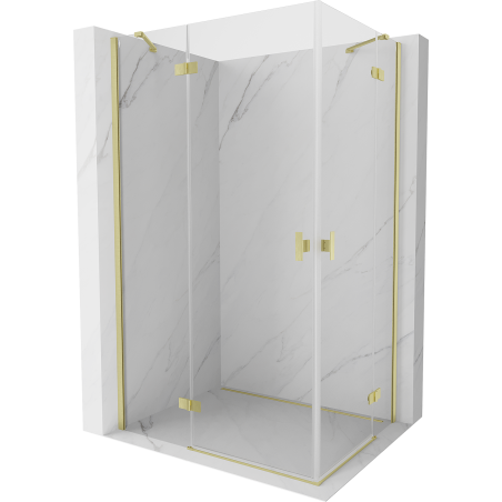 Mexen Mist H Duo cabină de duș pivotantă 105 x 120 cm, transparentă, aurie șlefuită - 8A5-105L-120P-55-00