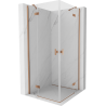 Mexen Mist H Duo cabină de duș cu deschidere 90 x 90 cm, transparent, cupru periat - 8A5-090L-090P-65-00