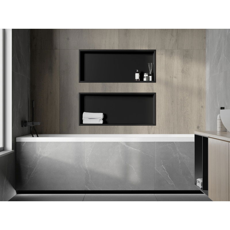 Mexen X-Wall-R raft nisă cu flanșă 75 x 30 cm, negru - 1970753010