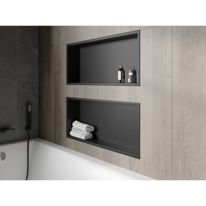 Mexen X-Wall-R raft de nișă cu flanșă 75 x 30 cm, negru - 1970753010