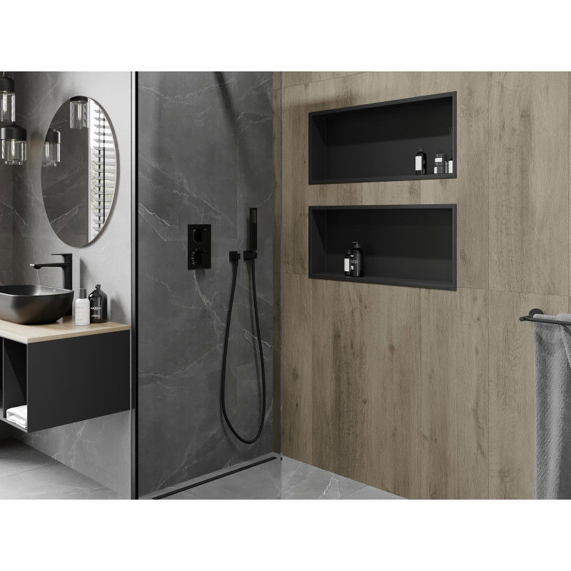 Mexen X-Wall-R fali polc peremmel 75 x 30 cm, fekete - 1970753010