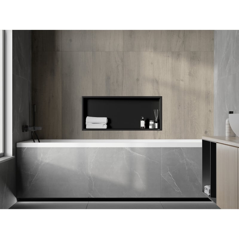 Mexen X-Wall-R raft de nișă cu flanșă 75 x 30 cm, negru - 1970753010