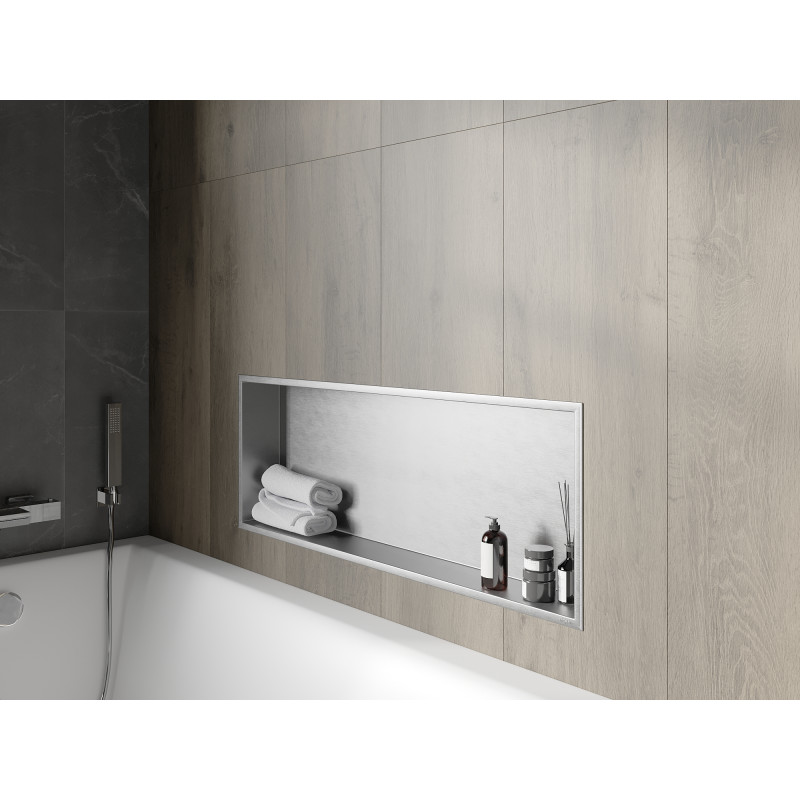 Mexen X-Wall-R raft încastrat cu flanșă 90 x 30 cm, inox - 1910903010