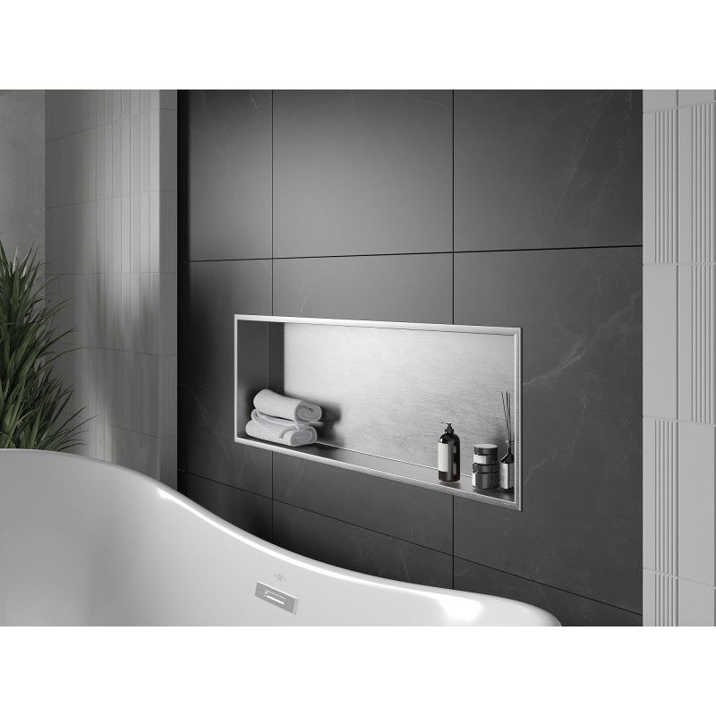 Mexen X-Wall-R etajeră de nișă cu flanșă 90 x 30 cm, inox - 1910903010