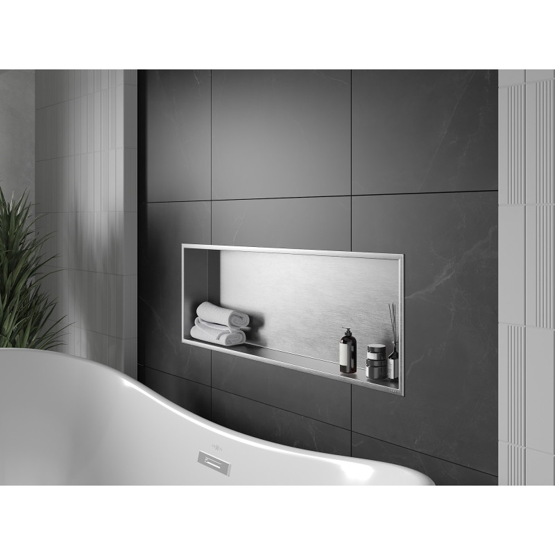 Mexen X-Wall-R fülkés polc peremmel 90 x 30 cm, inox - 1910903010