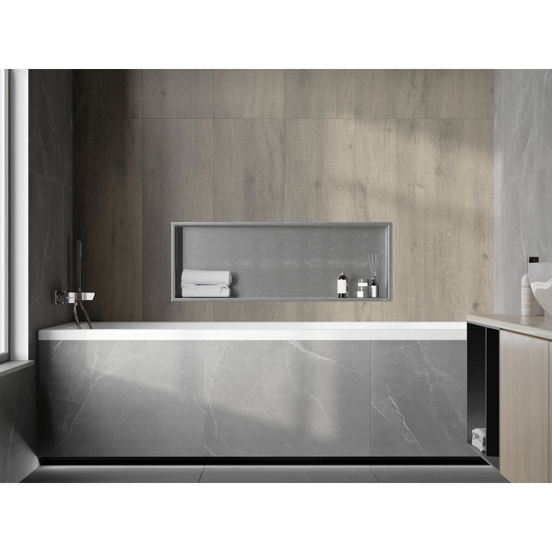 Mexen X-Wall-R etajeră de nișă cu flanșă 90 x 30 cm, inox - 1910903010